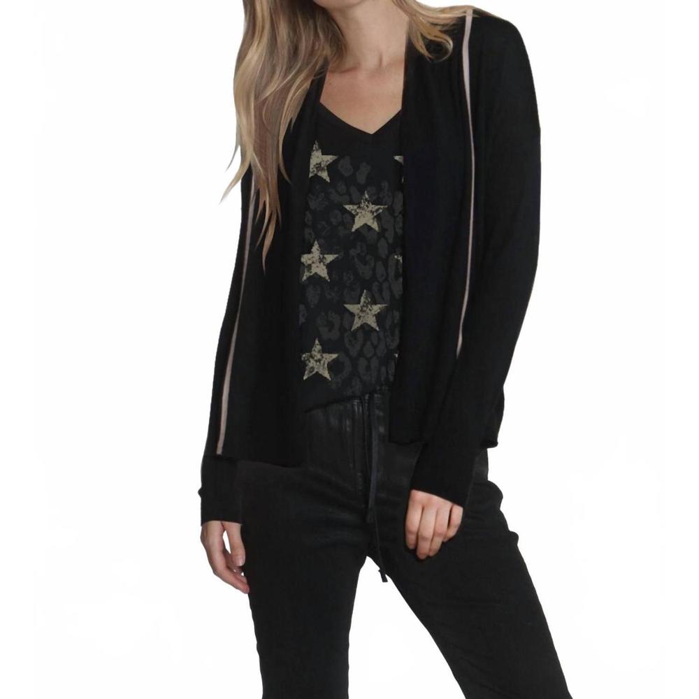 NEW LABEL+THREAD women's brooklyn drape cardigan in black